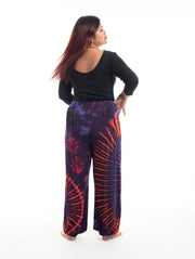 Unisex Plus Size Tie Dye Cotton Harem Pants in Purple