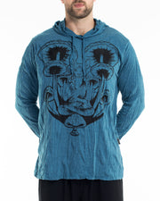 Unisex Spiritual Shroom Cat Hoodie in Denim Blue