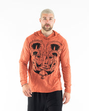 Unisex Spiritual Shroom Cat Hoodie in Orange