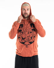 Unisex Spiritual Shroom Cat Hoodie in Orange