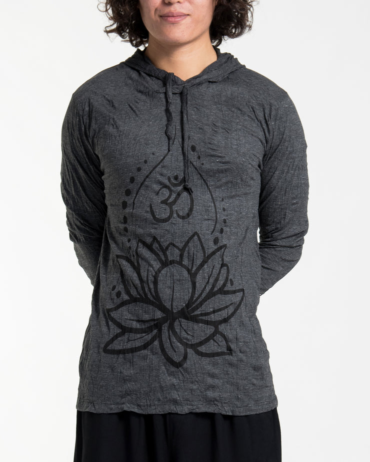 Unisex Lotus Om Hoodie in Black