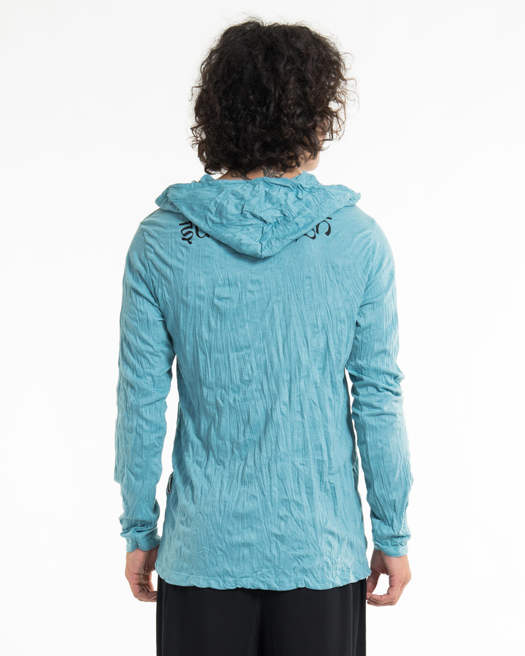 Unisex Lotus Om Hoodie in Turquoise