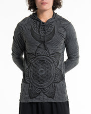 Unisex Sacred Geometry Mandala Hoodie in Black