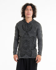 Unisex Sacred Geometry Mandala Hoodie in Black