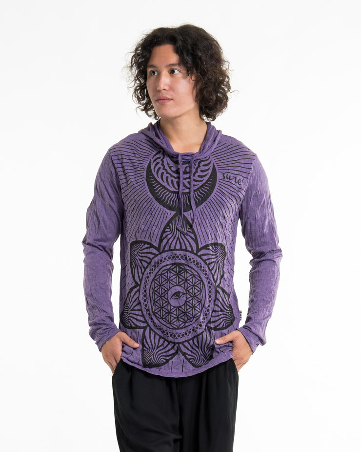 Unisex Sacred Geometry Mandala Hoodie in Purple