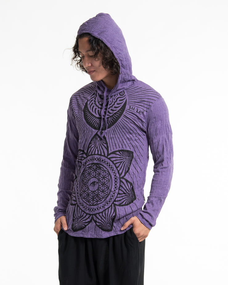 Unisex Sacred Geometry Mandala Hoodie in Purple