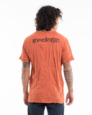 Mens Spiritual Shroom Cat T-Shirt in Orange