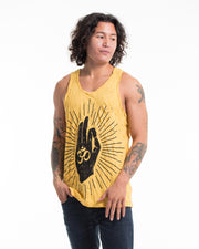 Mens Hand of Om Tank Top in Yellow