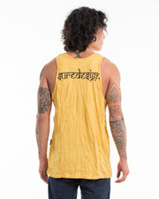 Mens Hand of Om Tank Top in Yellow