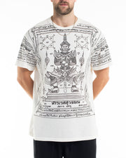 Mens Guardian Demon Tattoo T-Shirt in White