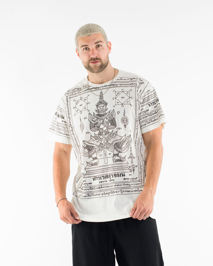 Mens Guardian Demon Tattoo T-Shirt in White