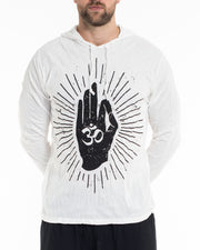 Unisex Hand of Om Hoodie in White