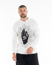 Unisex Hand of Om Hoodie in White