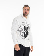 Unisex Hand of Om Hoodie in White