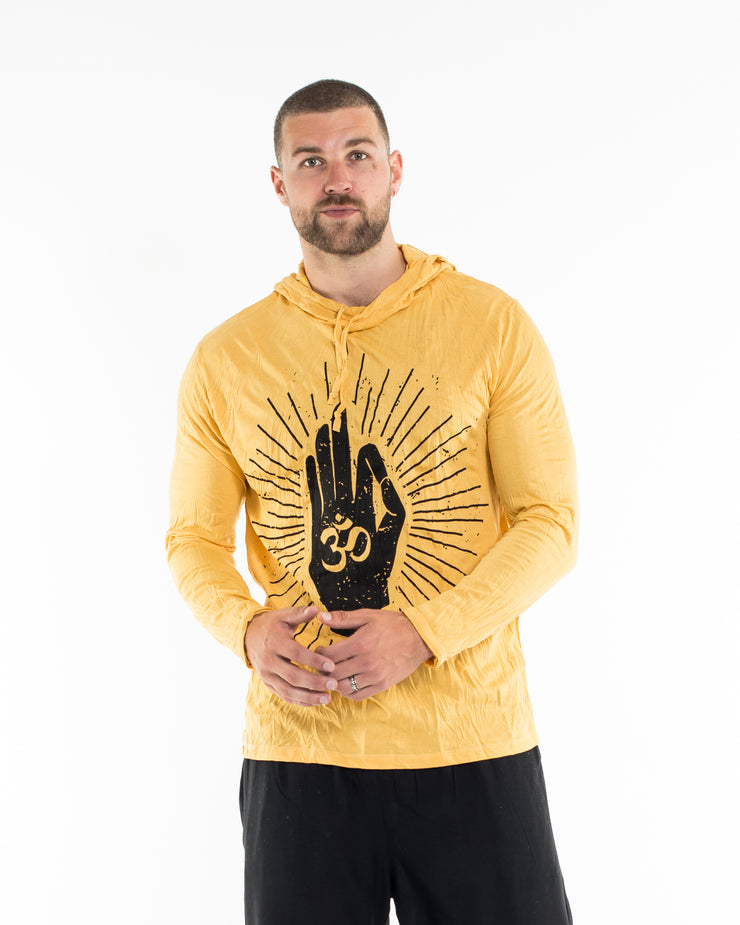 Unisex Hand of Om Hoodie in Yellow