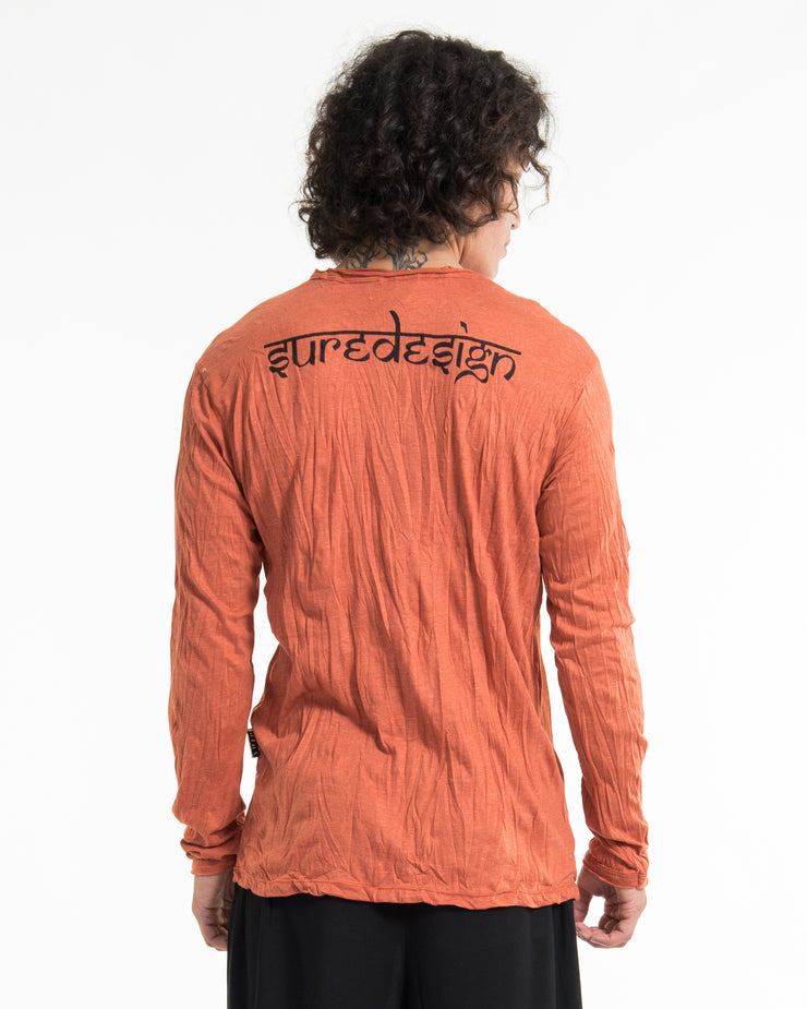 Unisex Spiritual Shroom Cat Long Sleeve Shirt in Orange