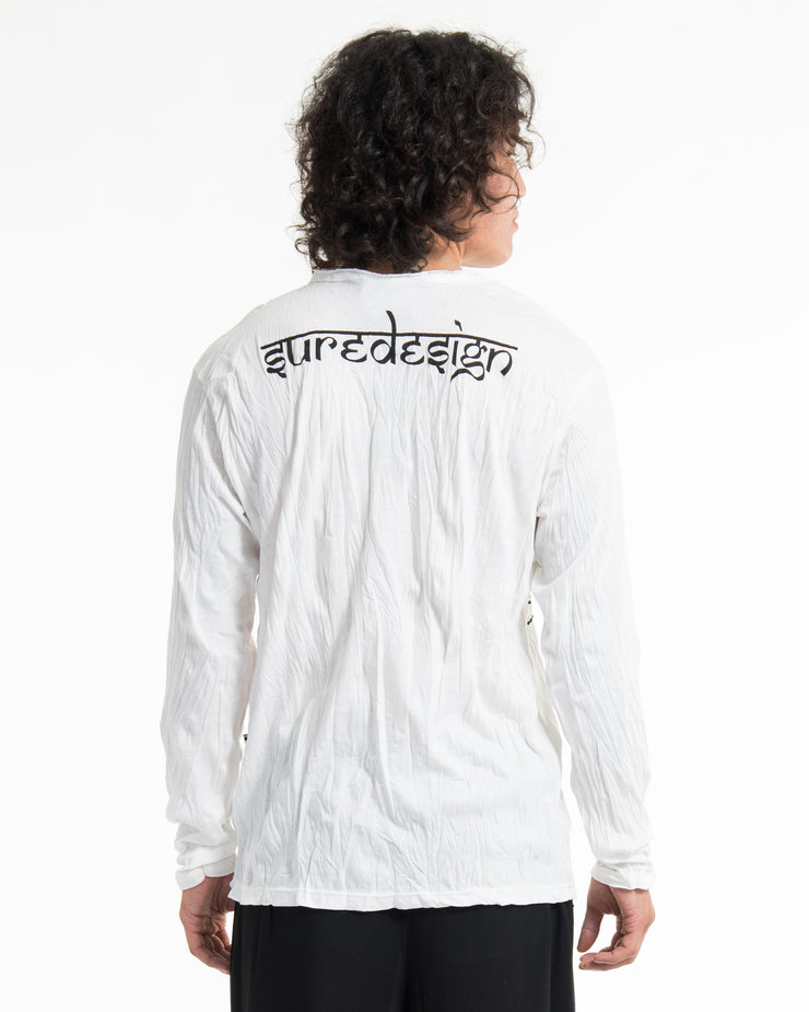 Unisex Hand of Om Long Sleeve Shirt in White