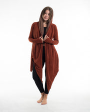 Hoodie Shawl Cardigan in Brick