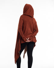 Hoodie Shawl Cardigan in Brick