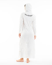 Womens Spirit Shroom Cat Long Hoodie Dress in White