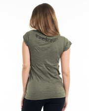 Womens Antique Buddha T-Shirt in Green