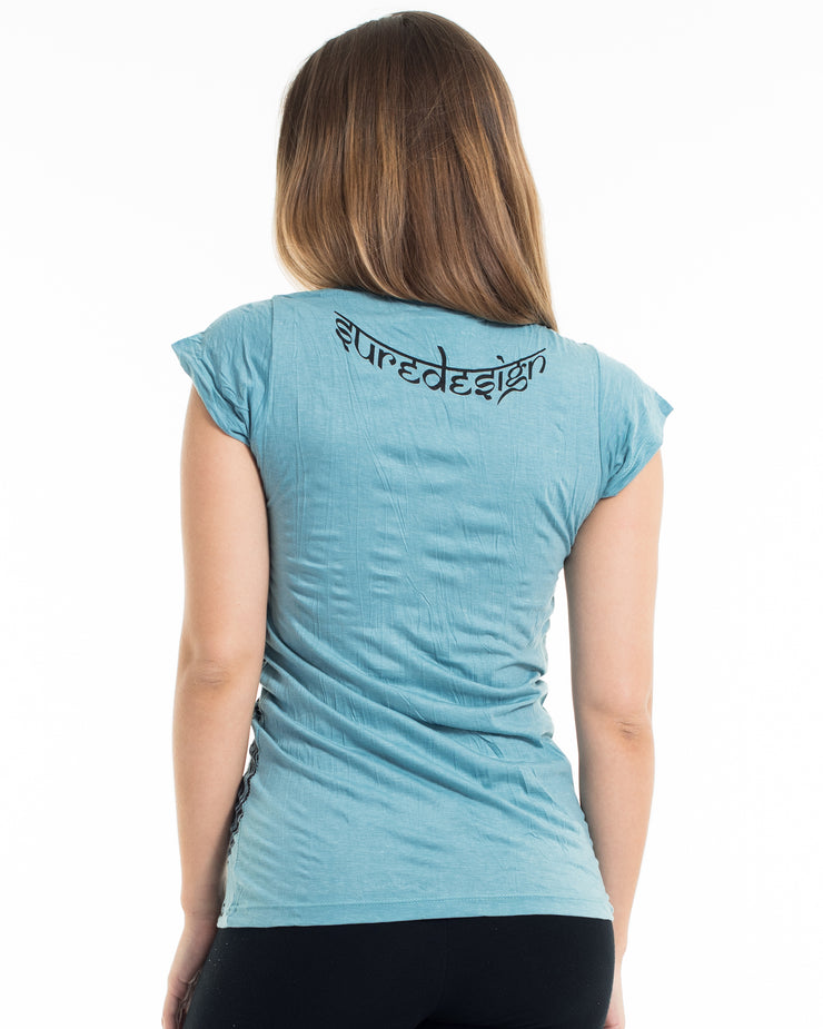 Womens Antique Buddha T-Shirt in Turquoise