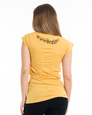 Womens Hand of Om T-Shirt in Yellow