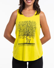 Womens Bambi Tree Tank Top in Yellow