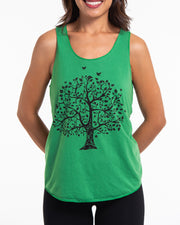 Womens Tree Tank Top in Green