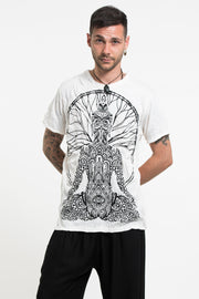 Mens Hamsa Meditation T-Shirt in White