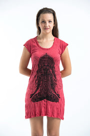 Womens Ganesh Mantra Dress in Red