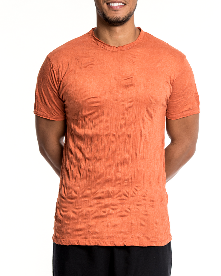 Mens Solid Color T-Shirt in Orange