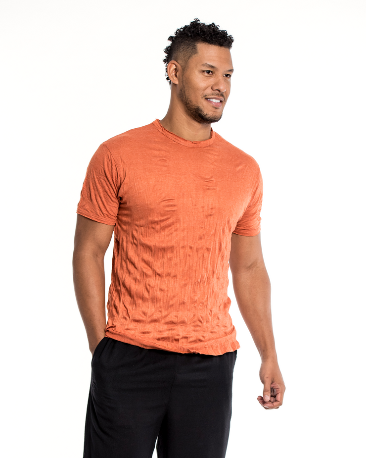 Mens Solid Color T-Shirt in Orange